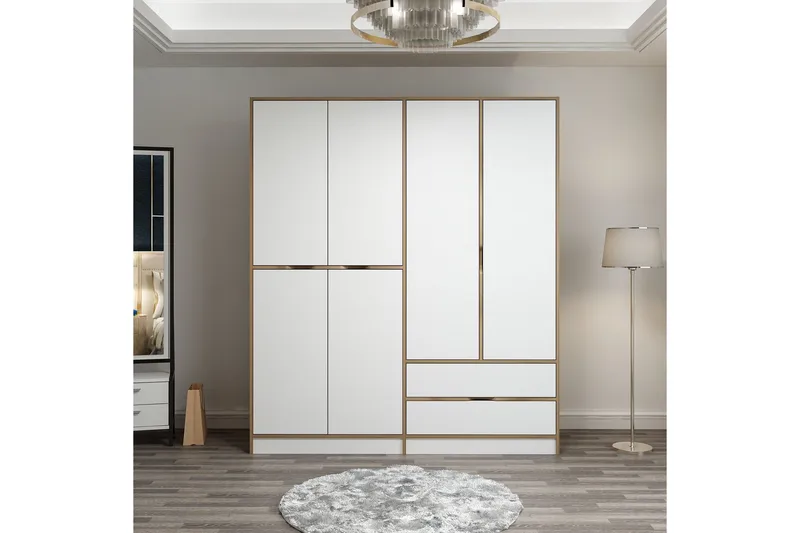 Munna Garderob 180 cm - Vit - Förvaring - Klädförvaring - Garderob & garderobssystem