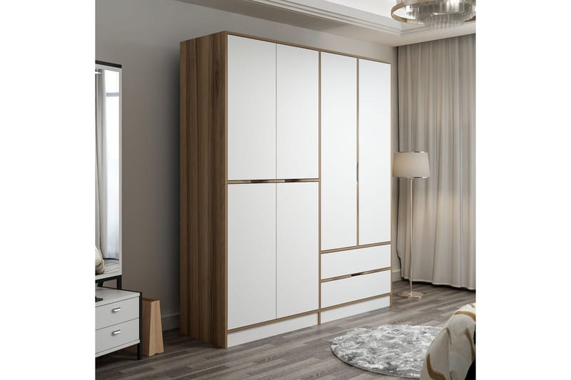 Munna Garderob 180 cm - Vit - Förvaring - Klädförvaring - Garderob & garderobssystem