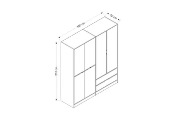 Munna Garderob 180 cm - Vit - Förvaring - Klädförvaring - Garderob & garderobssystem