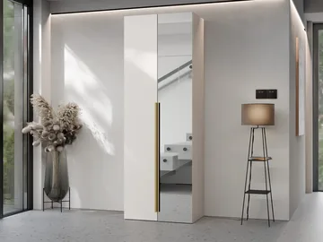 Myren Garderob med spegel 70 cm - beige - Förvaring - Klädförvaring - Garderob & garderobssystem