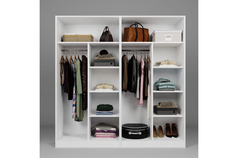 Nagouri Garderob 188x190 cm - Vit - Förvaring - Klädförvaring - Garderob & garderobssystem