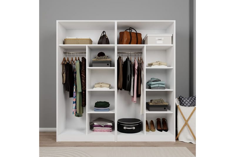 Nagouri Garderob 188x190 cm - Vit - Förvaring - Klädförvaring - Garderob & garderobssystem