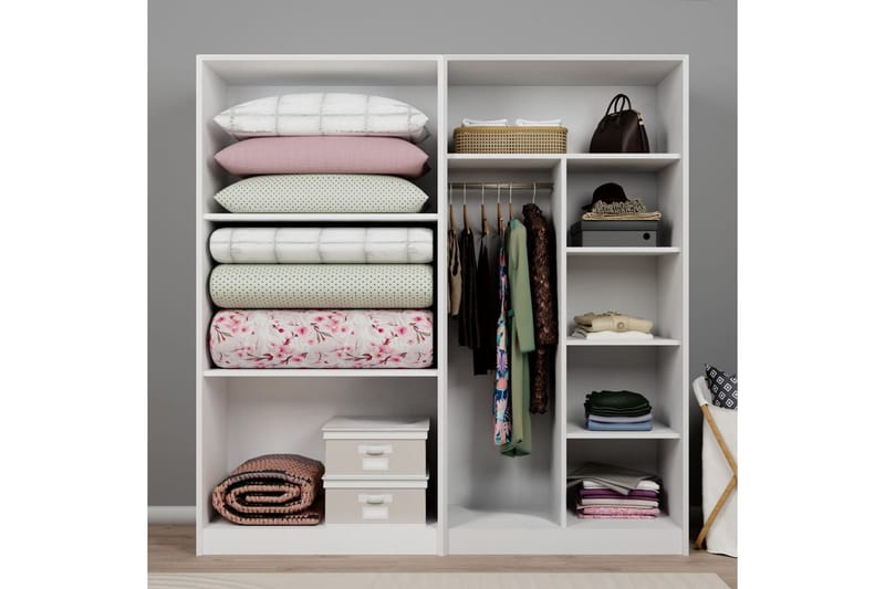 Nagouri Garderob 188x190 cm - Vit - Förvaring - Klädförvaring - Garderob & garderobssystem