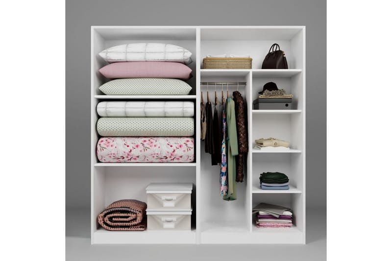 Nagouri Garderob 188x190 cm - Vit - Förvaring - Klädförvaring - Garderob & garderobssystem