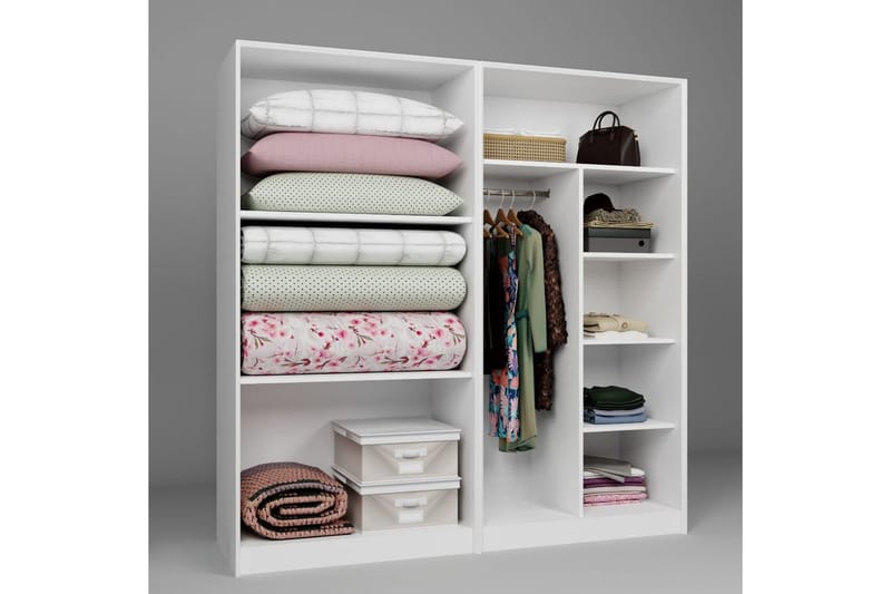Nagouri Garderob 188x190 cm - Vit - Förvaring - Klädförvaring - Garderob & garderobssystem