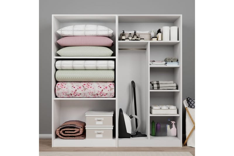 Nagouri Garderob 188x190 cm - Vit - Förvaring - Klädförvaring - Garderob & garderobssystem