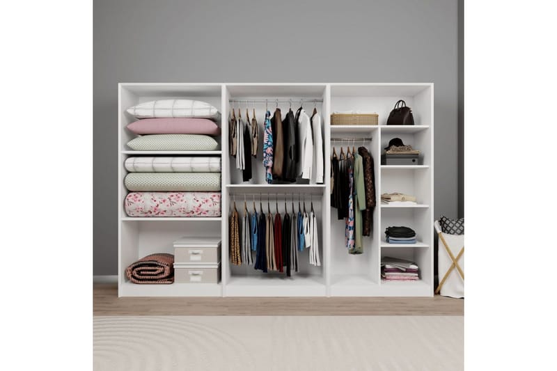 Nagouri Garderob 280x190 cm - Vit - Förvaring - Klädförvaring - Garderob & garderobssystem