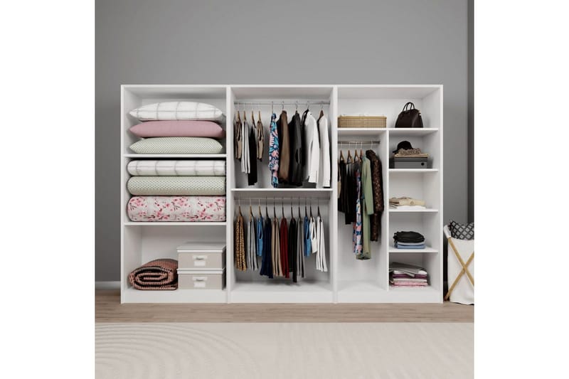 Nagouri Garderob 280x190 cm - Vit - Förvaring - Klädförvaring - Garderob & garderobssystem