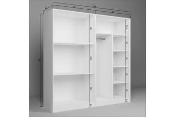Nagouri Garderob med Lådor 188x190 cm i Trä - Vit - Förvaring - Klädförvaring - Garderob & garderobssystem
