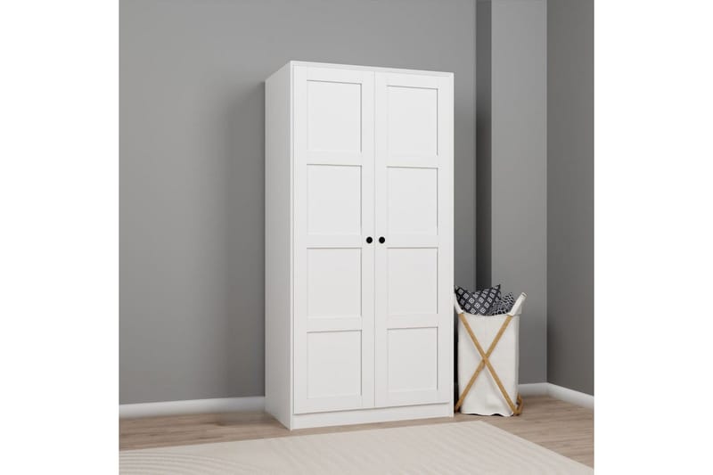 Nagouri Garderob med Lådor 94x190 cm i Trä - Vit - Förvaring - Klädförvaring - Garderob & garderobssystem