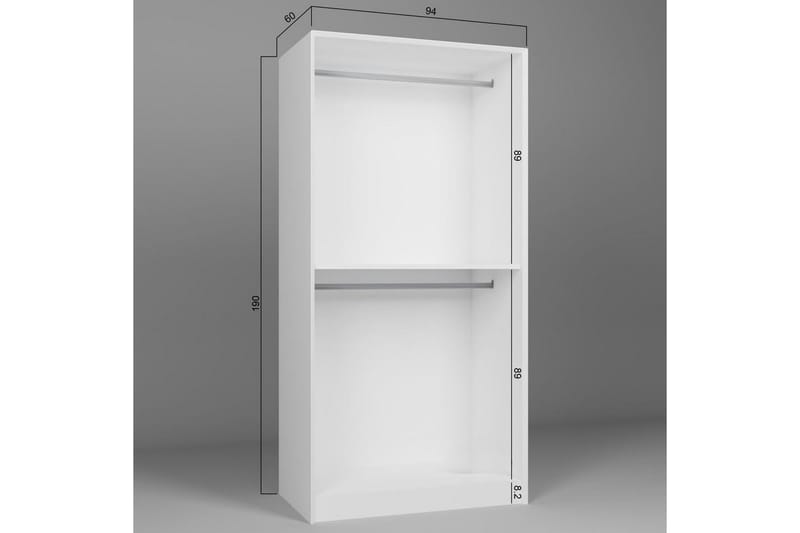 Nagouri Garderob med Lådor 94x190 cm i Trä - Vit - Förvaring - Klädförvaring - Garderob & garderobssystem