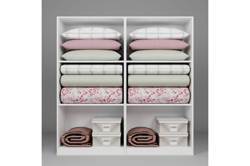 Nagouri Garderobsskåp 188x190 cm - Vit - Förvaring - Klädförvaring - Garderob & garderobssystem - Klädskåp & fristående garderob