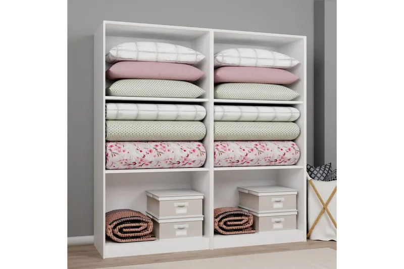 Nagouri Garderobsskåp 188x190 cm - Vit - Förvaring - Klädförvaring - Garderob & garderobssystem - Klädskåp & fristående garderob