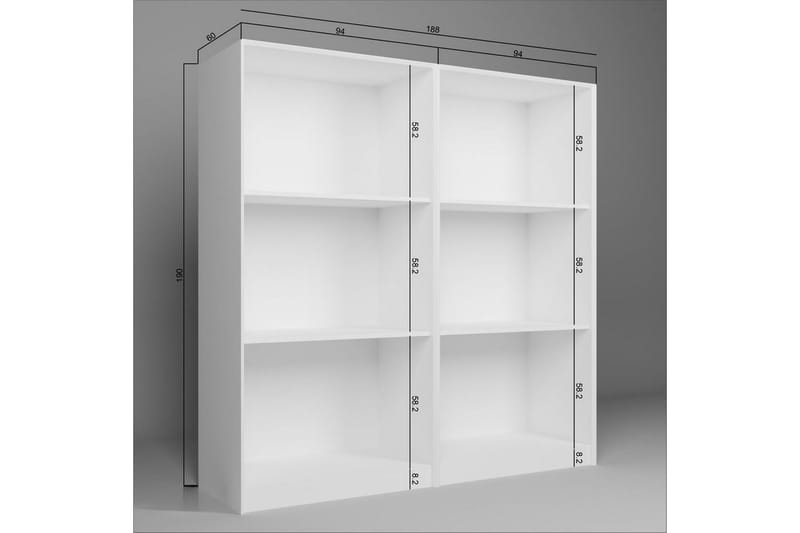 Nagouri Garderobsskåp 188x190 cm - Vit - Förvaring - Klädförvaring - Garderob & garderobssystem - Klädskåp & fristående garderob