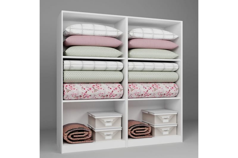 Nagouri Garderobsskåp 188x190 cm - Vit - Förvaring - Klädförvaring - Garderob & garderobssystem - Klädskåp & fristående garderob