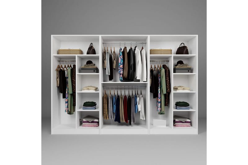 Nagouri Garderobsskåp 280x190 cm - Vit - Förvaring - Klädförvaring - Garderob & garderobssystem - Klädskåp & fristående garderob