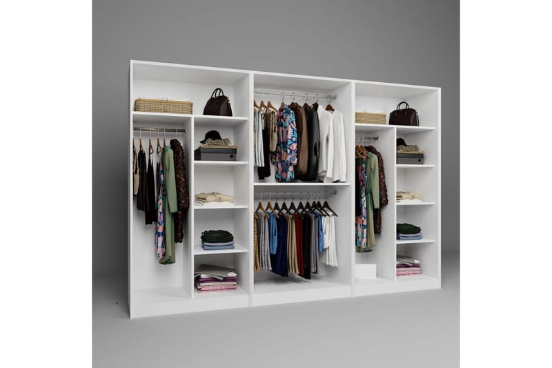 Nagouri Garderobsskåp 280x190 cm - Vit - Förvaring - Klädförvaring - Garderob & garderobssystem - Klädskåp & fristående garderob