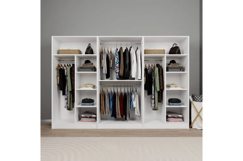 Nagouri Garderobsskåp 280x190 cm - Vit - Förvaring - Klädförvaring - Garderob & garderobssystem - Klädskåp & fristående garderob