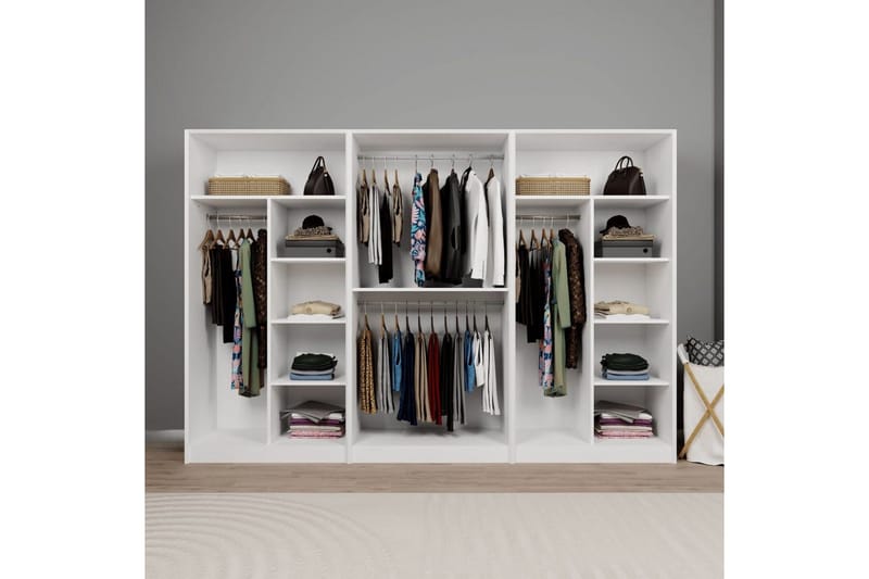Nagouri Garderobsskåp 280x190 cm - Vit - Förvaring - Klädförvaring - Garderob & garderobssystem - Klädskåp & fristående garderob