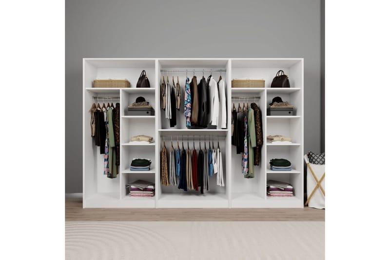 Nagouri Garderobsskåp 280x190 cm - Vit - Förvaring - Klädförvaring - Garderob & garderobssystem - Klädskåp & fristående garderob