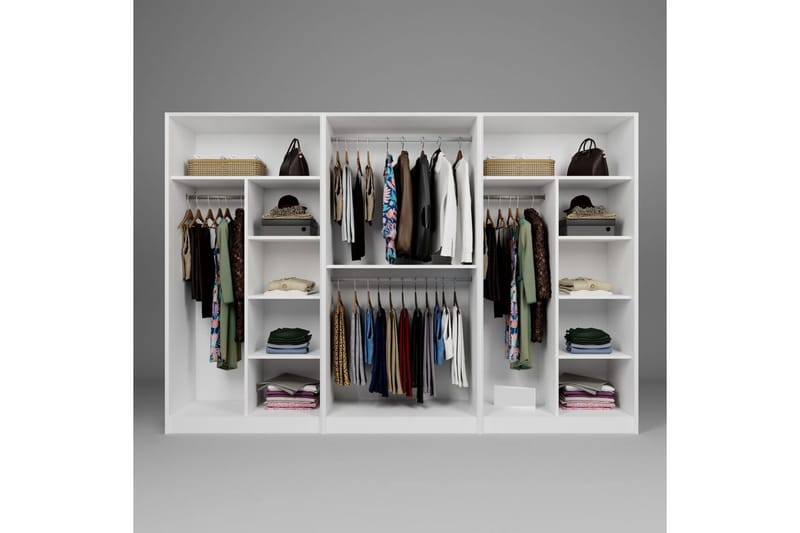 Nagouri Garderobsskåp 280x190 cm - Vit - Förvaring - Klädförvaring - Garderob & garderobssystem - Klädskåp & fristående garderob