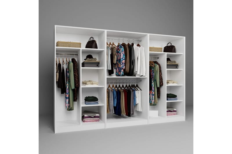 Nagouri Garderobsskåp 280x190 cm - Vit - Förvaring - Klädförvaring - Garderob & garderobssystem - Klädskåp & fristående garderob