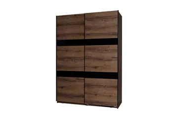 Najera Garderob 150 cm - Ek/Svart Högglans - Förvaring - Klädförvaring - Garderob & garderobssystem