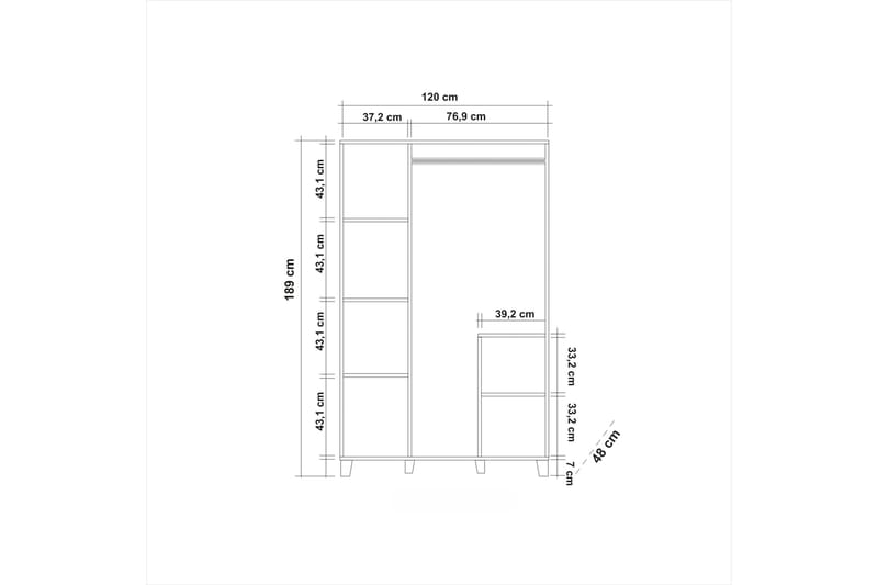 Nancey Garderob 189 cm - Trä/natur - Förvaring - Klädförvaring - Garderob & garderobssystem