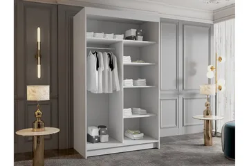 Narbonne Garderob med Spegel 100x200 cm - Svart - Förvaring - Klädförvaring - Garderob & garderobssystem