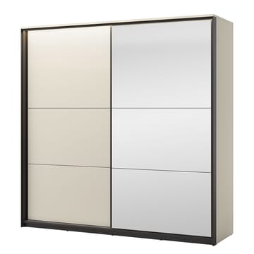 Navron Garderob med Spegel 220x221 cm - Beige - Förvaring - Klädförvaring - Garderob & garderobssystem