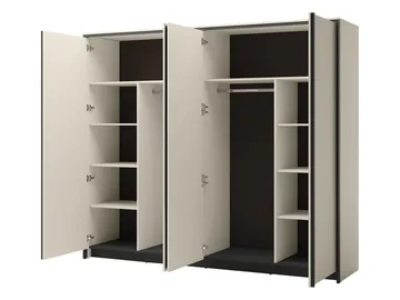 Navron Garderob med Spegel 251x215 cm - Beige - Förvaring - Klädförvaring - Garderob & garderobssystem