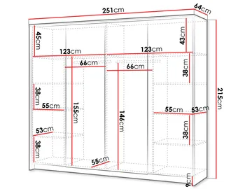 Navron Garderob med Spegel 251x215 cm - Beige - Förvaring - Klädförvaring - Garderob & garderobssystem
