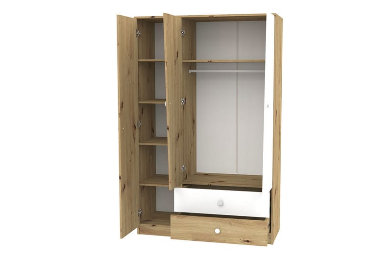 Nero Garderob 120 cm - Natur/Vit - Förvaring - Klädförvaring - Garderob & garderobssystem