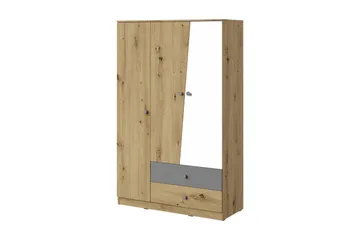 Nero Garderob 120 cm - Natur/Vit/Grå - Förvaring - Klädförvaring - Garderob & garderobssystem