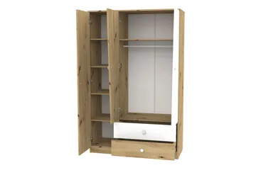 Nero Garderob 120 cm - Natur/Vit/Grå - Förvaring - Klädförvaring - Garderob & garderobssystem
