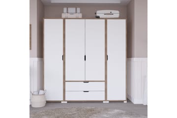 Nordhs Garderob 140x182 cm - Ljusbrun/Vit - Förvaring - Klädförvaring - Garderob & garderobssystem