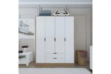Nordhs Garderob 170x183 cm - Ljusbrun/Vit - Förvaring - Klädförvaring - Garderob & garderobssystem