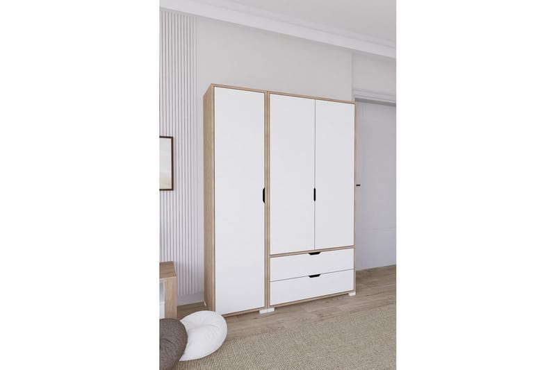 Nordhs Garderobsskåp 130x183 cm - Valnöt - Förvaring - Klädförvaring - Garderob & garderobssystem - Klädskåp & fristående garderob