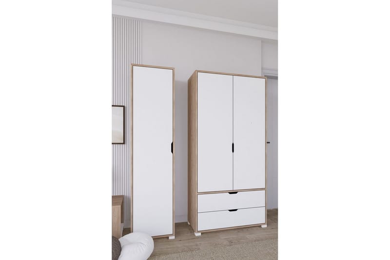 Nordhs Garderobsskåp 130x183 cm - Valnöt - Förvaring - Klädförvaring - Garderob & garderobssystem - Klädskåp & fristående garderob