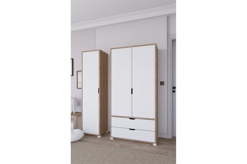 Nordhs Garderobsskåp 130x183 cm - Valnöt - Förvaring - Klädförvaring - Garderob & garderobssystem - Klädskåp & fristående garderob