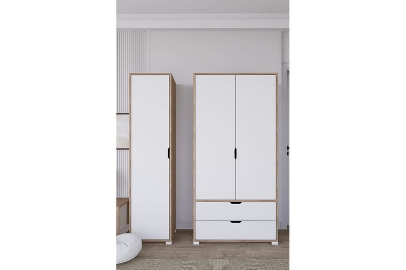 Nordhs Garderobsskåp 130x183 cm - Valnöt - Förvaring - Klädförvaring - Garderob & garderobssystem - Klädskåp & fristående garderob