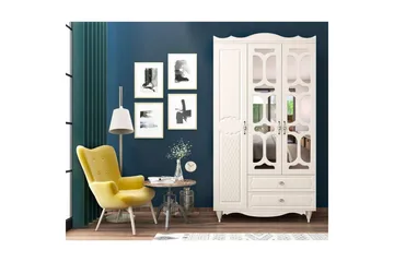 Noric Garderob 105x190 cm - Matt Vit - Förvaring - Klädförvaring - Garderob & garderobssystem