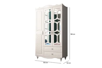 Noric Garderob 105x190 cm - Matt Vit - Förvaring - Klädförvaring - Garderob & garderobssystem