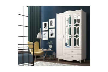 Noric Garderob 105x190 cm - Matt Vit - Förvaring - Klädförvaring - Garderob & garderobssystem