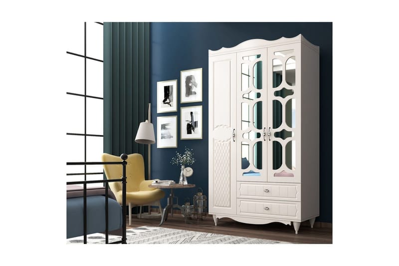 Noric Garderob 105x190 cm - Matt Vit - Förvaring - Klädförvaring - Garderob & garderobssystem