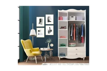 Noric Garderob 105x190 cm - Matt Vit - Förvaring - Klädförvaring - Garderob & garderobssystem