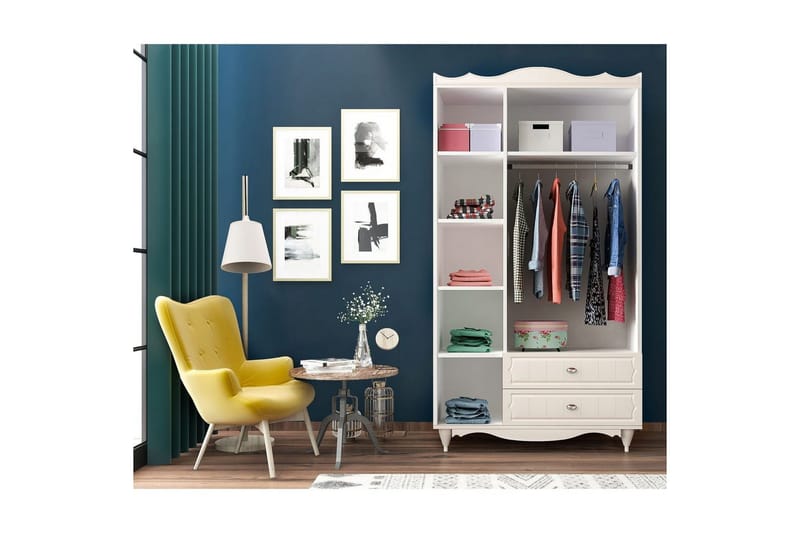 Noric Garderob 105x190 cm - Matt Vit - Förvaring - Klädförvaring - Garderob & garderobssystem