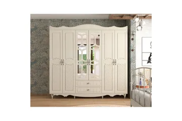 Noric Garderob 210x190 cm - Matt Vit - Förvaring - Klädförvaring - Garderob & garderobssystem