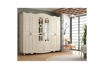 Noric Garderob 210x190 cm - Matt Vit - Förvaring - Klädförvaring - Garderob & garderobssystem