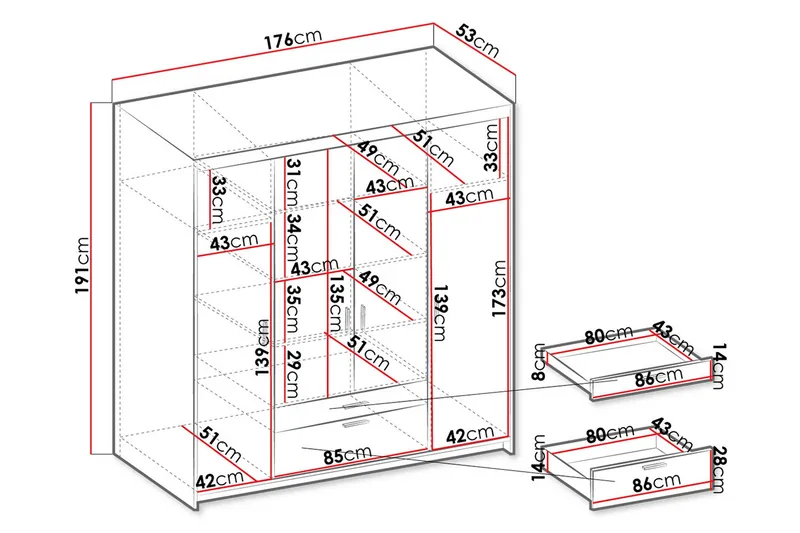 Norrbyn Garderob 53x190x176,3 cm - Natur - Förvaring - Klädförvaring - Garderob & garderobssystem